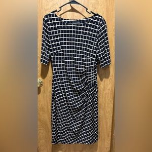 Connected Apparel Navy and Beige Dress Size 12